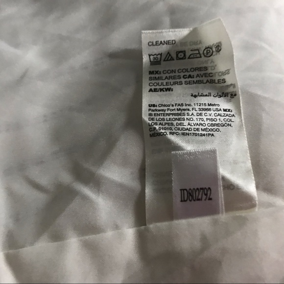 Chico’s Striped Drape Blazer Size 2 /12-14 White - Picture 6 of 7